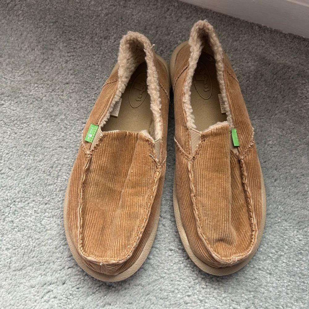 Cozy Tan Corduroy Slip-On Shoes